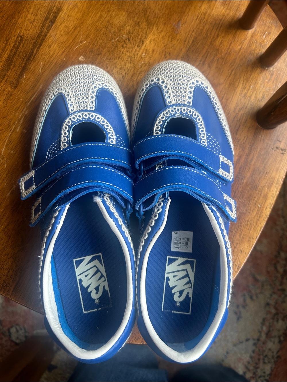 Vans Blue and White womens  Athletic Hook-and-Loop Sneakers